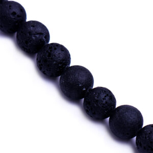 01- Piedra Lava Negra Bola 6mm 37cm aprox (1 tira)
