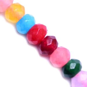 Jade Rondel Fac. 4mm Mix Candy- 37cm aprox.  (1 tira)
