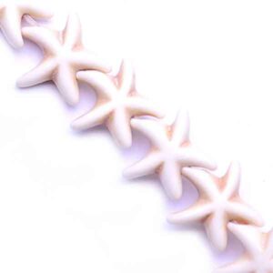 Howlita Estrella Mar 15mm Blanca 37cm aprox. (1 tira)