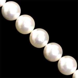 Perla Concha Bola 8mm Blanco 40cm aprox. (1 tira)
