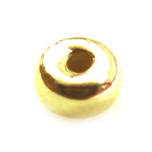 B. ORO 18K BC88 Cuenta Rnd liso 4mm perf chica (4 pzas)