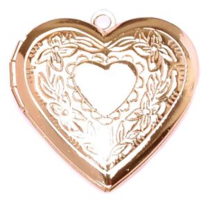 02 Chapa Oro Dije Relicario- Corazon (1 pza)