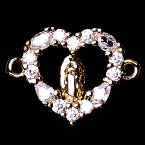 401-02 Micropave Sep Vgen.Gpe Corazón 13x10mm Dorado (1 pza)