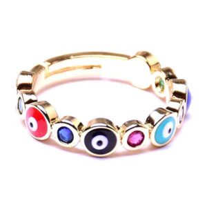480-02 Micropave Anillo Ojo/Zirconia Mix 22mm Dorado (1 pza)