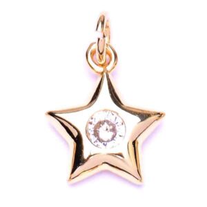465-02 Micropave Dije Estrella 7mm Dorado (1 pza)