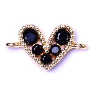 484-03 Micropave Sep. Corazon Negra 10mm Dorado (1 pza)