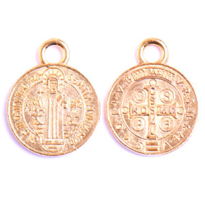 CME01 Chapa de Oro 18K Medalla S Benito 10mm (5 pzas)