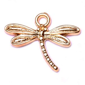 Chapa de Oro Dije Libélula 15mm (3 pzas)