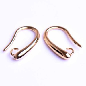 CAR08 Chapa Oro Arete Gancho Pera 15mm (3 pares)