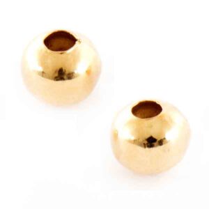 Chapa Oro Cuenta Bola Lisa 3mm- 76pzas aprox (4 grms)