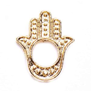 Chapa Oro 18K Cuenta Mano c/hoyo 15mm (2 pza)