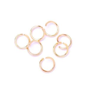 Acero Argolla abierta 4mm Dorado- 45 pzas aprox (1 grm)