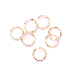 Acero Argolla abierta 6mm Dorado- 32pzas aprox (2 grms)