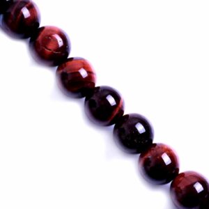 Ojo de Tigre Rojo Bola 8mm 37cm aprox. (1 tira)