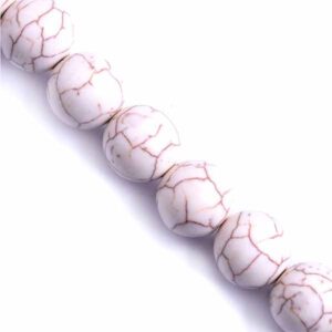 04- Howlita Bola 10mm Blanca 37cm aprox. (1 tira)
