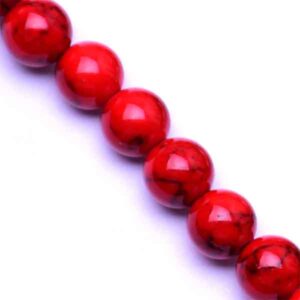 01-04 Calcita Bola 6mm Rojo 40cm aprox (1 tira)
