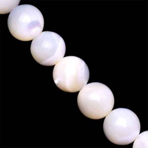 Madre Perla Bola 6mm Blanca 40cm aprox (1 tira)