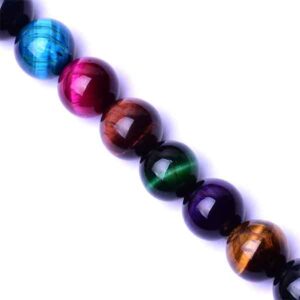 LD595 Ojo de Tigre Multicolor Bola 6mm- 39cm aprox. (1 tira)