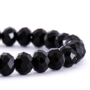 Cristal Rondel Fac. 10mm D-002 Negro 50cm aprox. (1 tira)