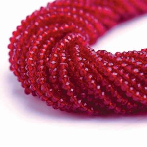 Cristal Rondel Fac. 4mm E-002 Rojo 42cm aprox. (1 tira)