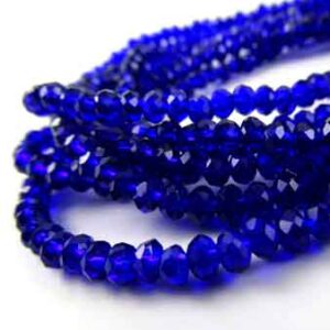 Cristal Rondel Fac. 4mm E-029 Azul Cobalto 42cm aprox. (1 tira)