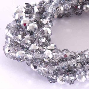Cristal Rondel Fac. 6mm D-048AB Cristal/Plata AB 41cm aprox.(1 tira)