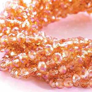 Cristal Rondel Fac. 6mm D-037AB Salmon AB 41cm aprox. (1 tira)