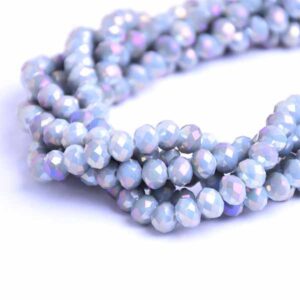 Cristal Rondel Fac. 4mm D-65 Gris/Morado AB 42cm aprox. (1 tira)