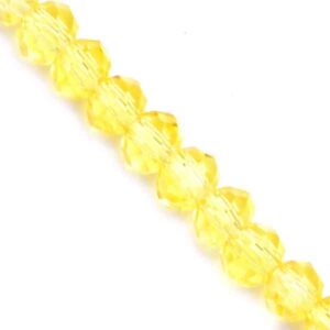 Cristal Rondel Fac. 4mm E-005 Amarillo 42cm aprox. (1 tira)