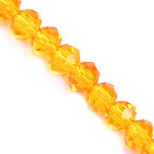 Cristal Rondel Fac. 4mm E-006 Naranja- 42cm aprox. (1 tira)