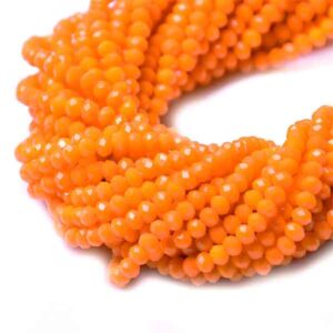 Cristal Rondel Fac. 2mm E-065 Mandarina Mate 40cm aprox.  (1 tira)