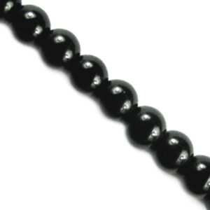 Cristal Liso Bola 4mm-Negro 38cm aprox.(1 tira)