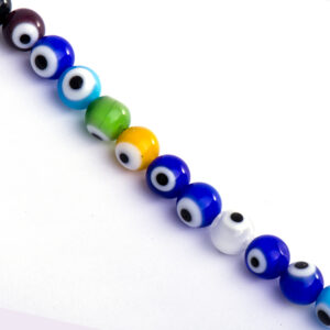 Cristal Ojos Turcos Bola 8mm 03-Multicolor 35cm aprox. (1 tira)