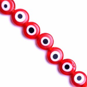 Cristal Ojos Turcos Plano 8mm 01-Rojo 35cm aprox. (1 tira)