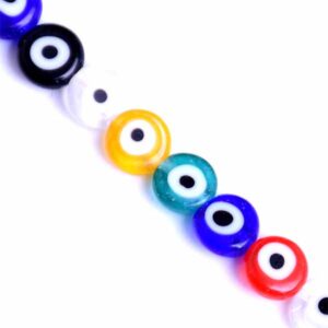 Cristal Ojos Turcos Plano 8mm 03-Multicolor 35cm aprox. (1 tira)