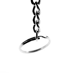 Argolla para llavero c/cadena 25mm Niquel (15 pzas)