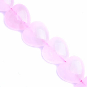 Cuarzo Rosa Corazon 11mm 20cm aprox (1 tira)