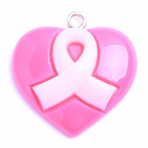 Acrilico Corazon Lazo Rosa 20mm (1 pza)