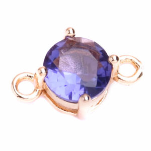 Chapa de Oro Cristal Separador Morado 10mm (1 pza)