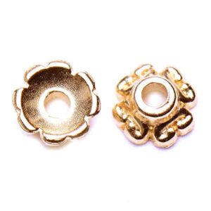 Chapa Oro 18K Capuchon trebol 7mm (6 pzas)