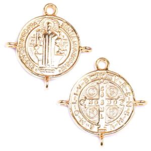 CME42 Chapa Oro 18K Med. S. Benito 3 argolla 20mm (1 pza)