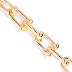 Chapa Oro Cadena "U" 11mm Dorada (1 mto)