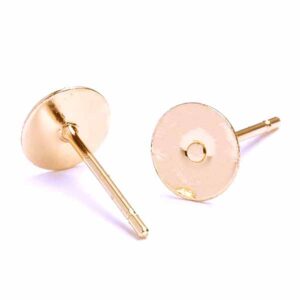 Acero Arete Porte Plano 5mm Dorado (1 par)