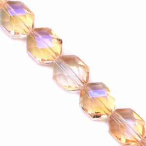 06-05 Rosenthel Cristal Fac. Hexagono 6mm Golden 21cm aprox. (1 tira)