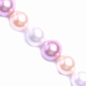 01-03 Perla Concha Bola 8mm Blanco/Melon/Lila- 40cm aprox. (1 tira)