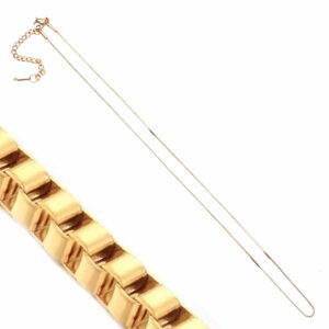 Acero Cadena Cuadrada 1mm- 45cm Dorada (1 pza)