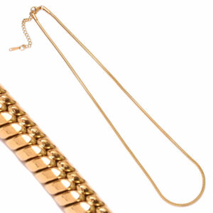 Acero Cadena Cola de Rata 2.4 mm Dorada- 45cm aprox (1 pza)