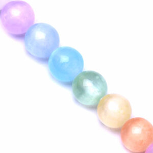 Selenita Bola 8mm Multicolor Pastel 39cm aprox. (1 tira)
