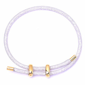 Pulsera Cordon Red Cristales Term Doble Plateado 26cm  aprox (1 pza)