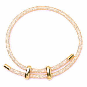 Pulsera Cordon Red Cristales Term Doble Dorado 26cm aprox.  (1 pza)
